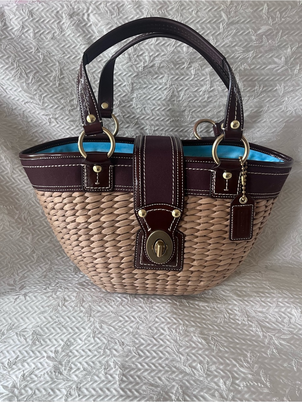 Coach Legacy straw basket purse